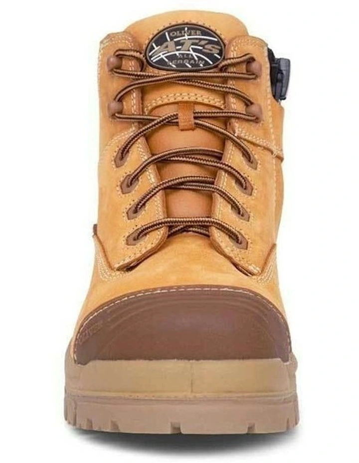 Zip Sided Composite Safety Toe AT 45630Z Work Boots 130mm in Brown image 2