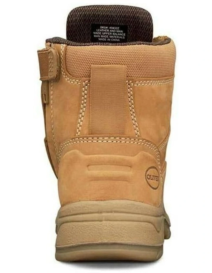 Zip Sided Safety Steel Toe PB 49432Z Work Boots in Brown image 4