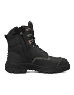 Zip Sided Safety Steel Toe AT 55345Z Work Boots 150mm in Black