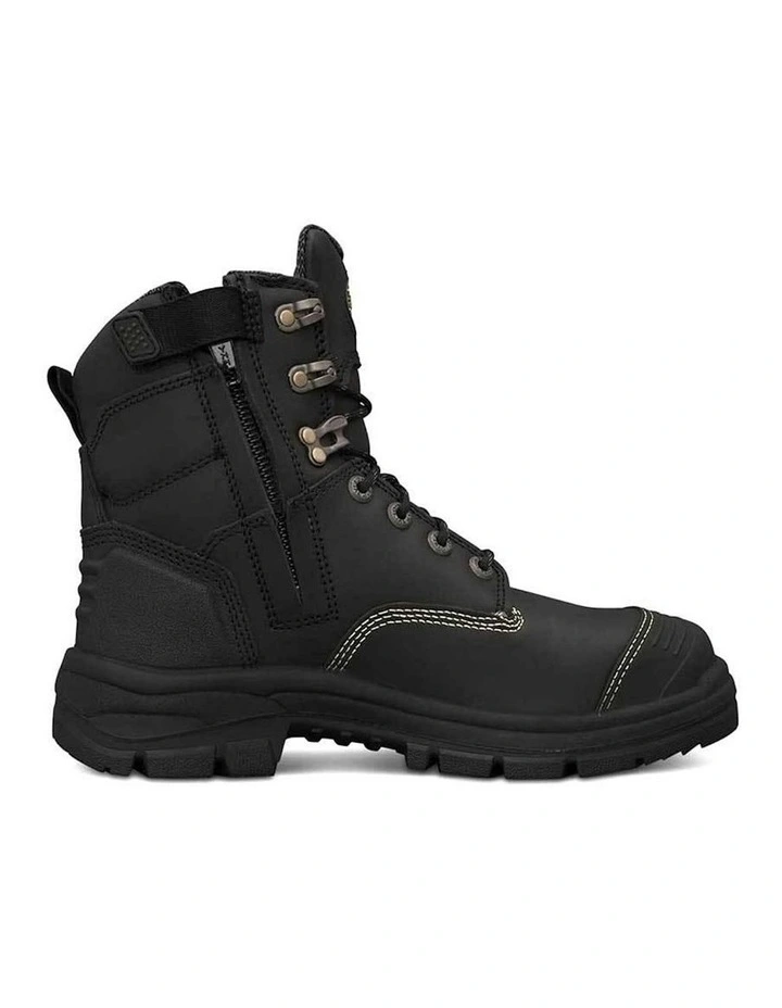 Zip Sided Safety Steel Toe AT 55345Z Work Boots 150mm in Black image 1