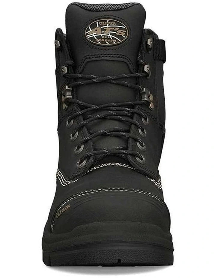 Zip Sided Safety Steel Toe AT 55345Z Work Boots 150mm in Black image 2