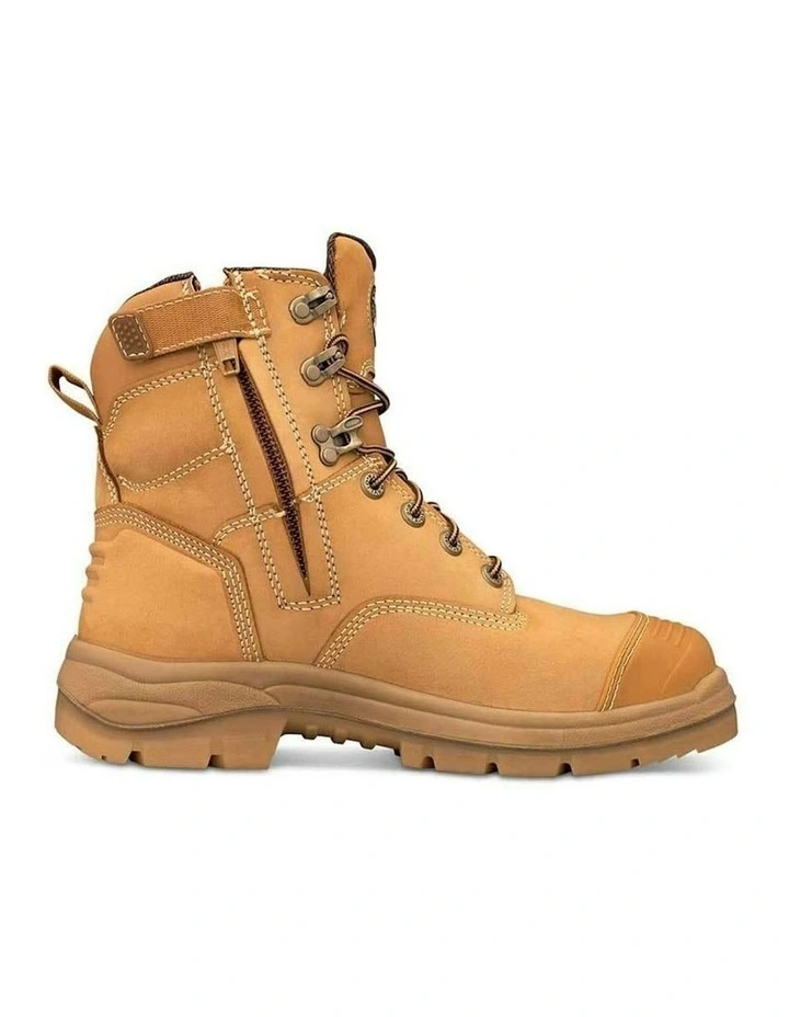 Zip Sided Safety Steel Toe AT 55332Z Work Boots 150mm in Wheat image 1