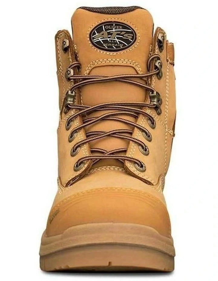 Zip Sided Safety Steel Toe AT 55332Z Work Boots 150mm in Wheat image 2