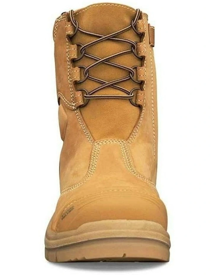 Hi-Leg Zip Sided Safety Steel Toe AT 55385 Work Boots 200mm in Brown image 2