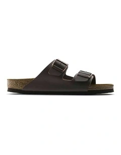 Arizona Birko-Flor Sandals Narrow in Dark Brown