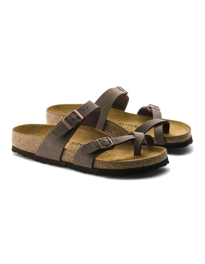 Mayari Birko-Flor Nubuck Sandals Regular in Mocca image 5