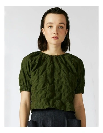 Fernery Short Sleeved Top in Green
