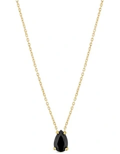 Pure Droplet Necklace With Black Diamond in Gold