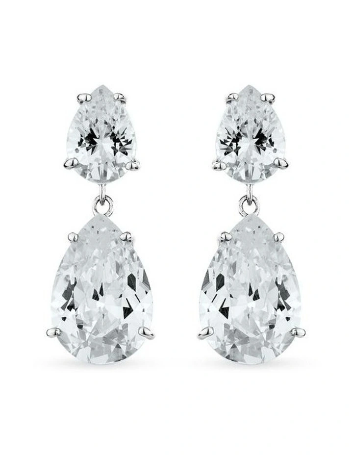 Liberty Earrings With Diamonds in Silver image 1