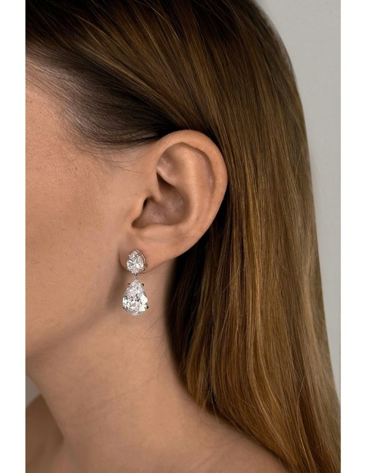 Liberty Earrings With Diamonds in Silver image 2
