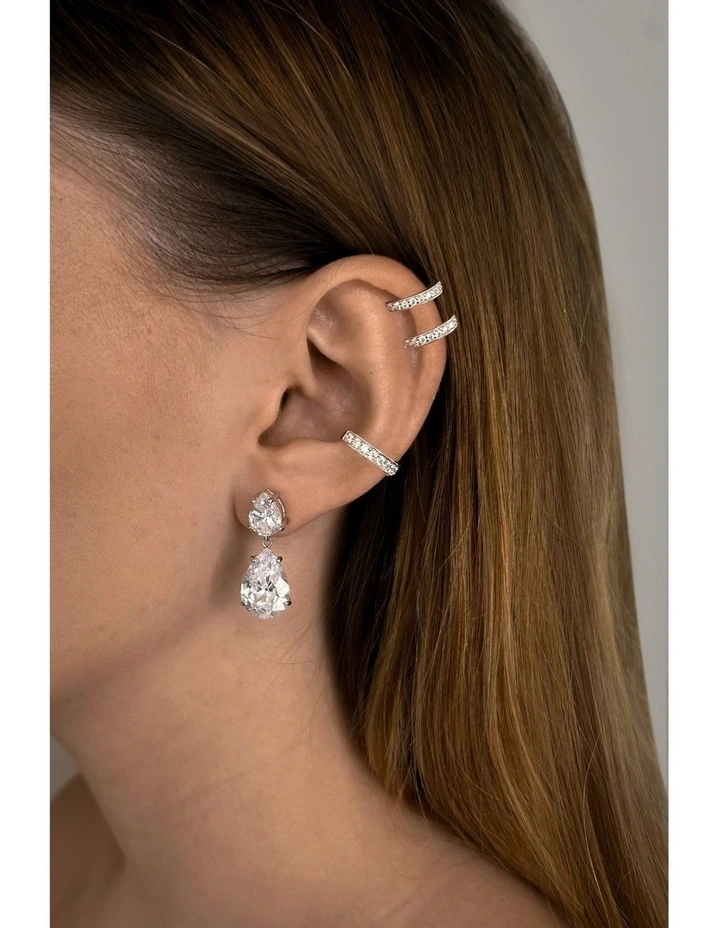 Liberty Earrings With Diamonds in Silver image 3