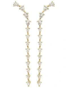 Cascade Drop Earrings With Diamonds in Gold