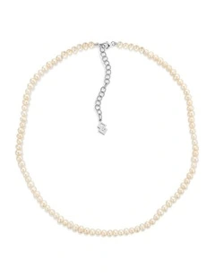 Luna Necklace With Pearls in Silver