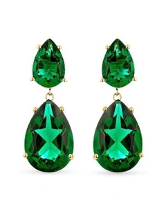 Liberty Earrings With Emeralds in Gold