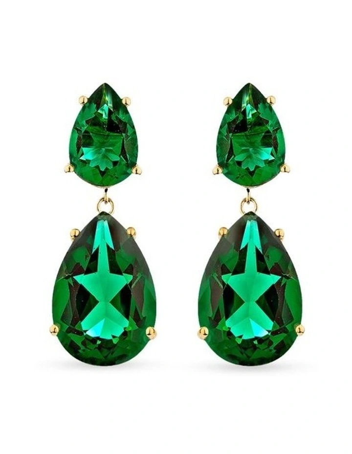 Liberty Earrings With Emeralds in Gold image 1