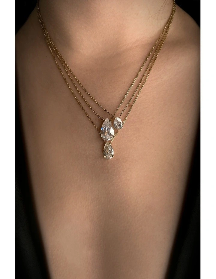 Pure Droplet Necklace in Gold image 3