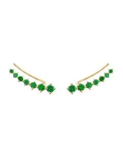 Complete Ear Climber in Emeralds