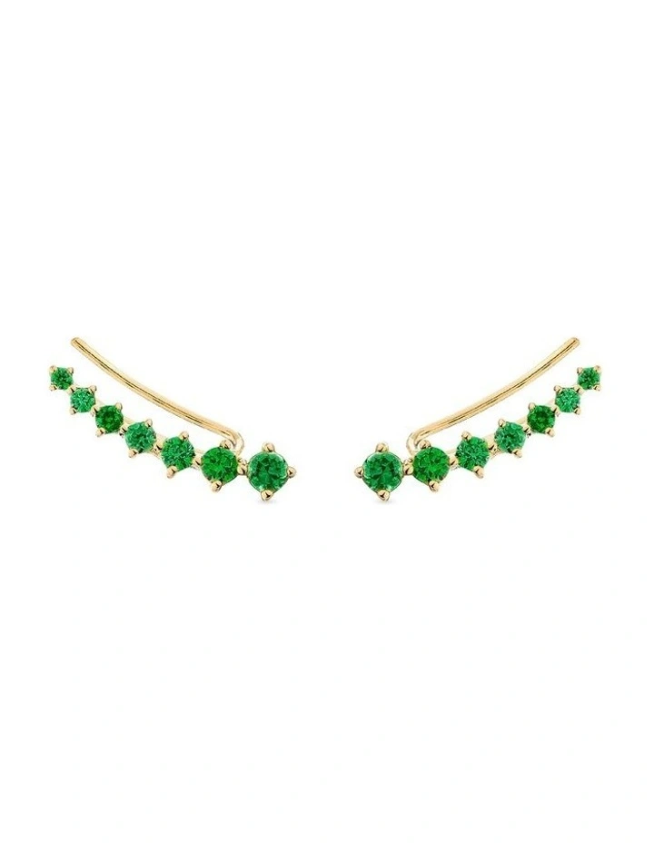 Complete Ear Climber in Emeralds image 1
