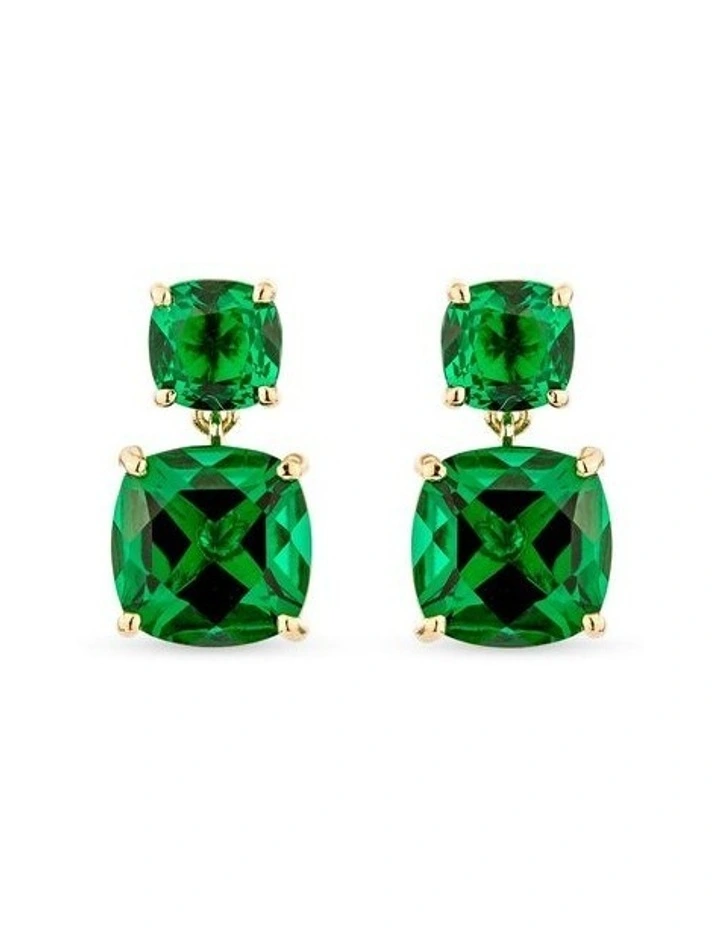 Dream Drop Earrings in Emeralds image 1