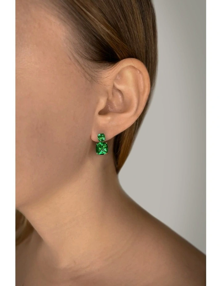 Dream Drop Earrings in Emeralds image 2