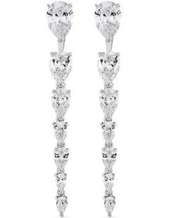 Pure Cascade Earrings With Diamonds in Silver