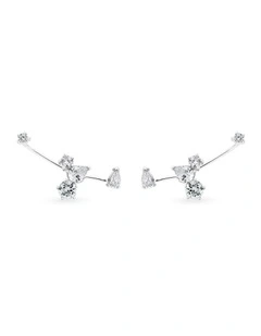 Pure Ear Climber With Diamonds in Silver