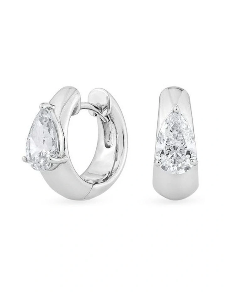 Pure Alchemy Petite Huggie With Diamonds in Silver image 1