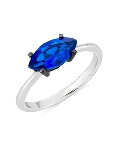 Purified Ring With Sapphire in Silver