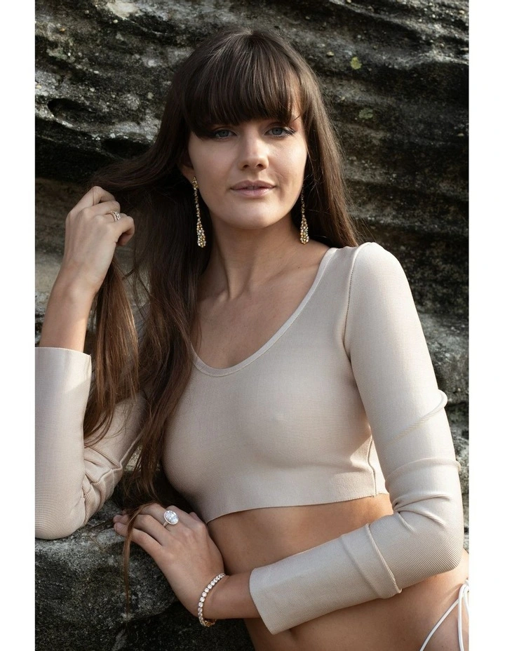 Renewed Drop Earrings With Diamonds in Silver image 3