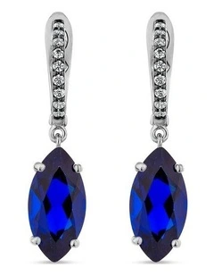 Purified Pave Earrings With Sapphires & With Diamonds in Black Rhodium