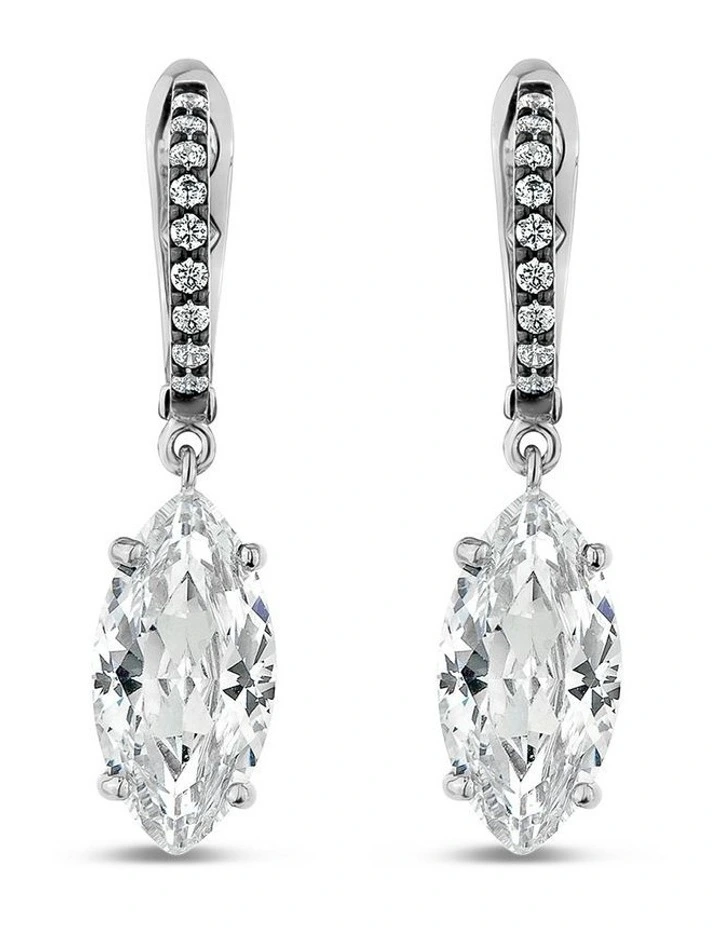 Purified Pave Earrings With Diamonds in Black Rhodium image 2