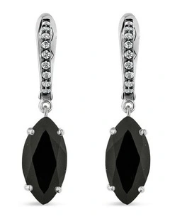 Purified Pave Earrings With Diamonds in Black Rhodium