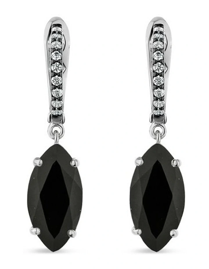 Purified Pave Earrings With Diamonds in Black Rhodium image 1