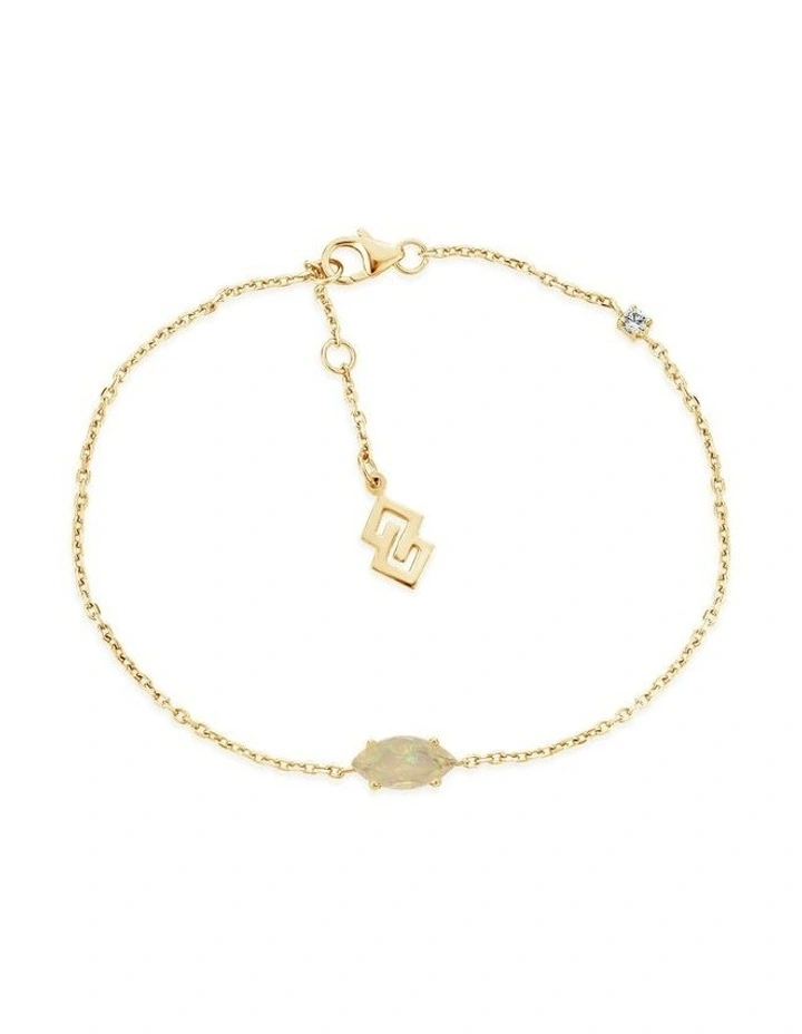 Natural Fine Bracelet With Opal & With Diamond in Gold image 1