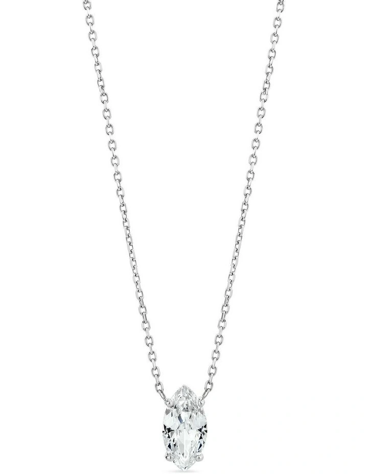 Natural Necklace With Diamond in Silver image 1
