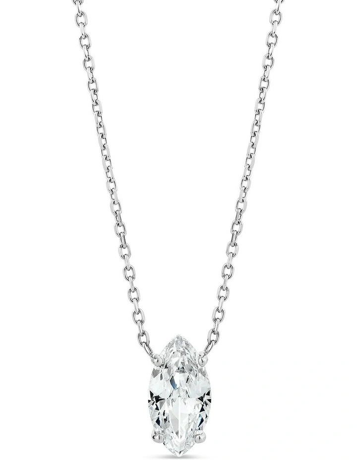 Natural Necklace With Diamond in Silver image 2