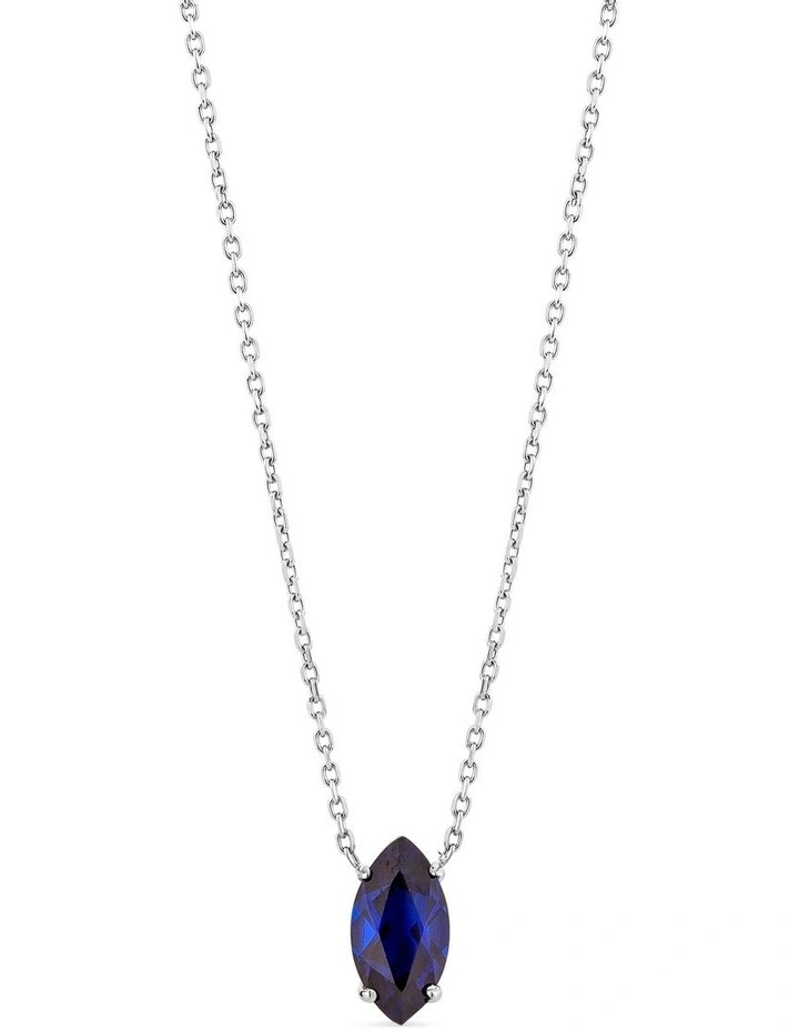Natural Necklace With Sapphire in Silver image 1