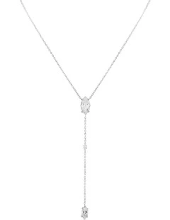 Natural Drop Necklace With Diamonds in Silver