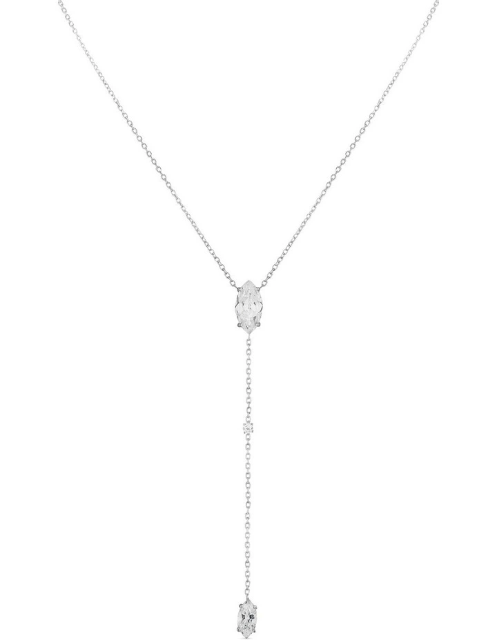 Natural Drop Necklace With Diamonds in Silver image 1