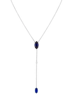 Natural Drop Necklace With Sapphires in Silver