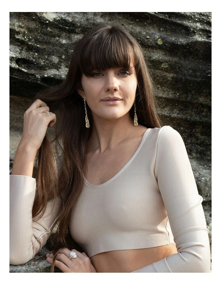 Renewed Drop Earrings With Rubys in Black Rhodium image 2