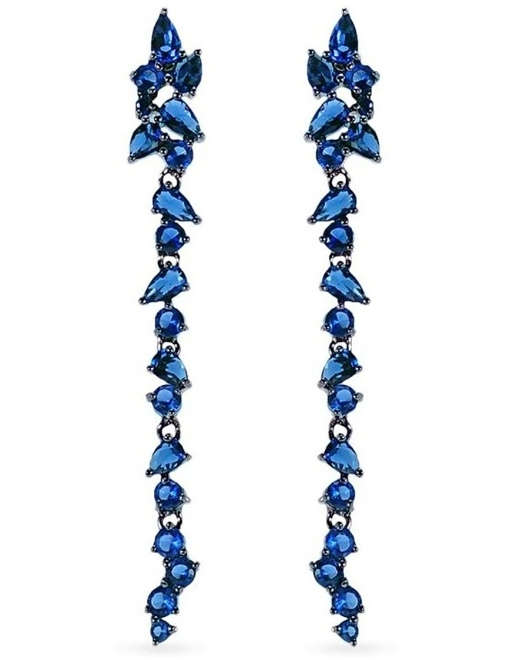Renewed Earrings With Sapphires in Black Rhodium image 1