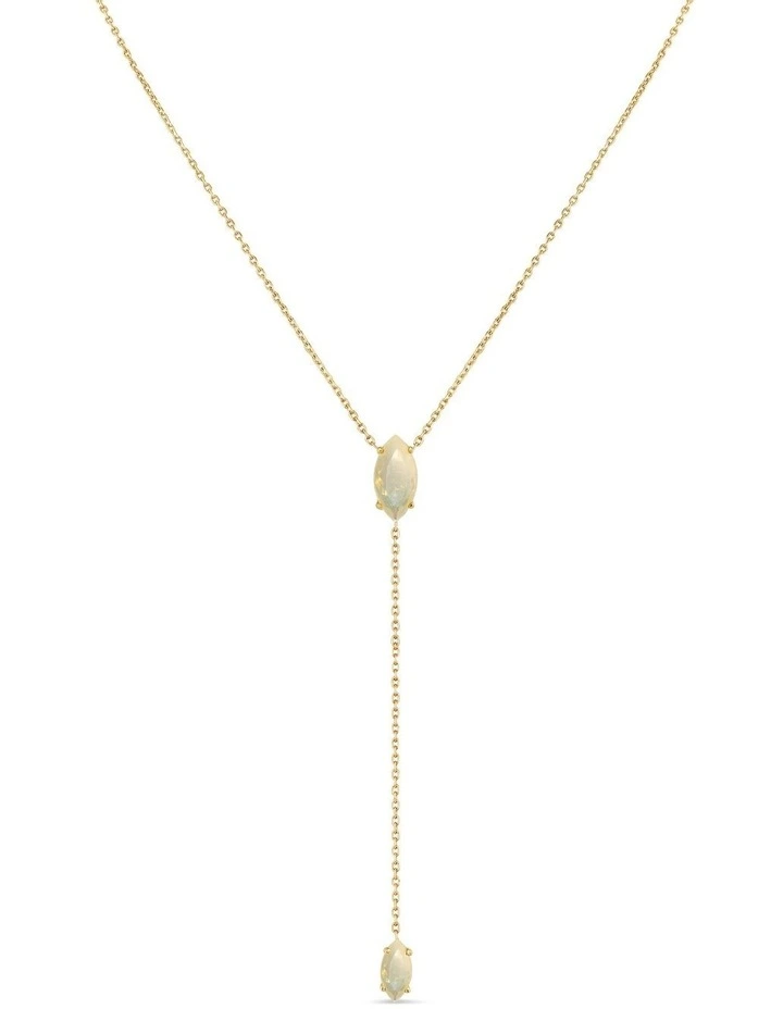Natural Drop Necklace With Opals in Gold image 1