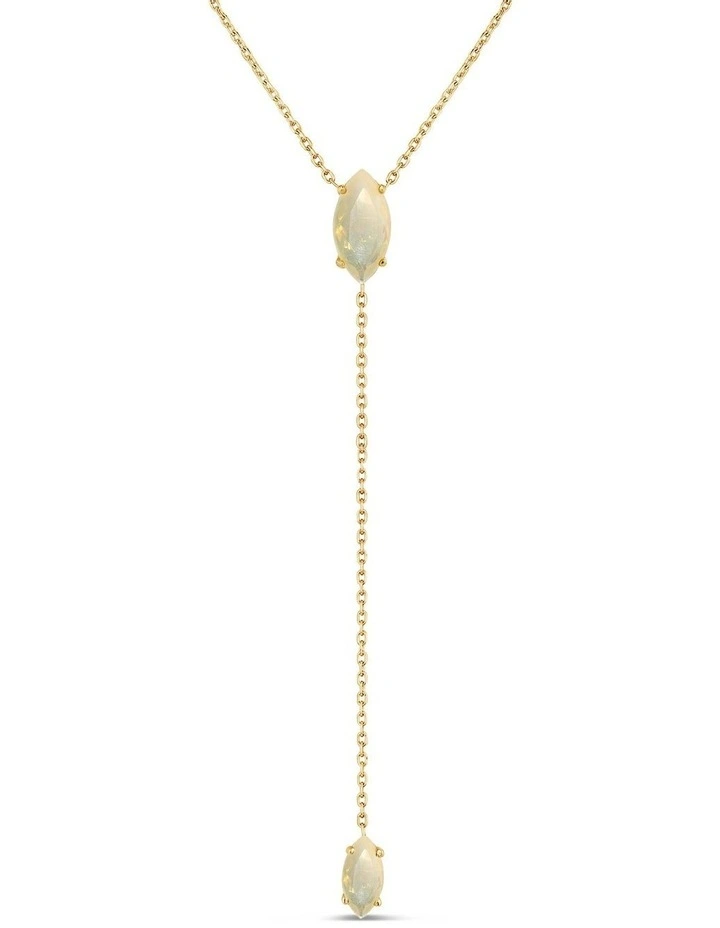 Natural Drop Necklace With Opals in Gold image 2