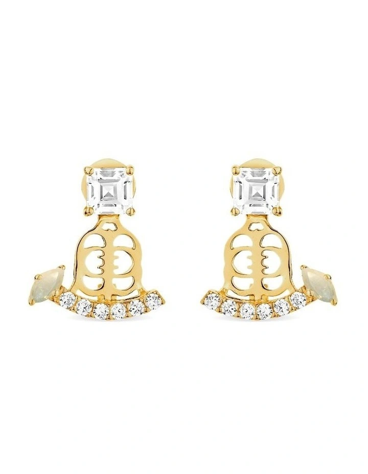 Revival Ear Jacket With Opals & With Diamonds in Gold image 1