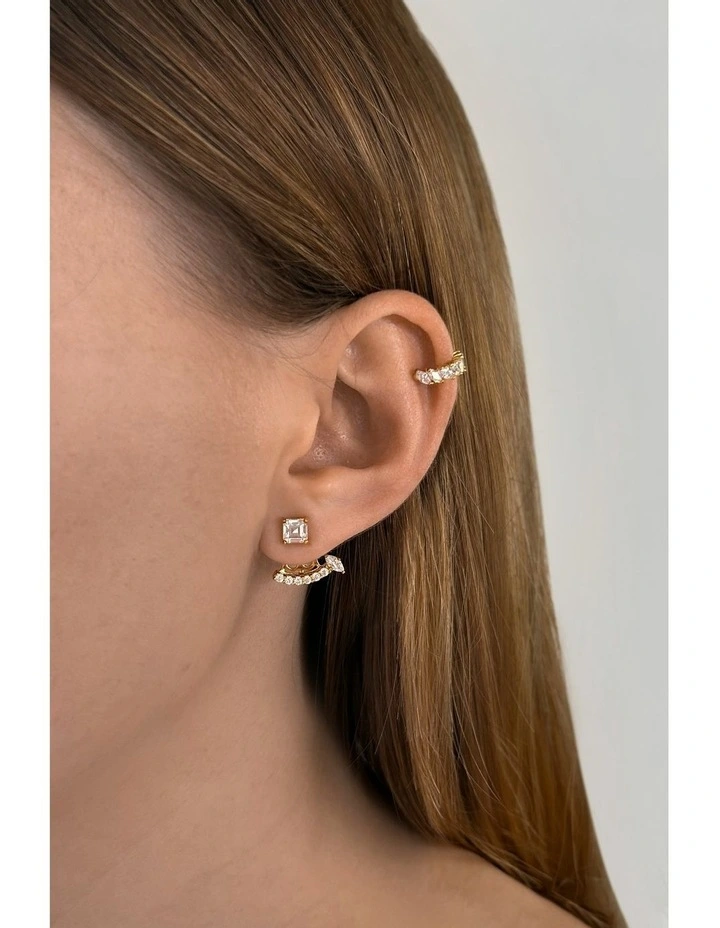 Revival Ear Jacket With Opals & With Diamonds in Gold image 2