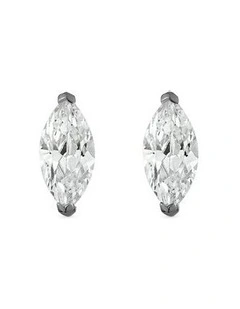 Natural Stud Earrings With Diamonds in Black Rhodium