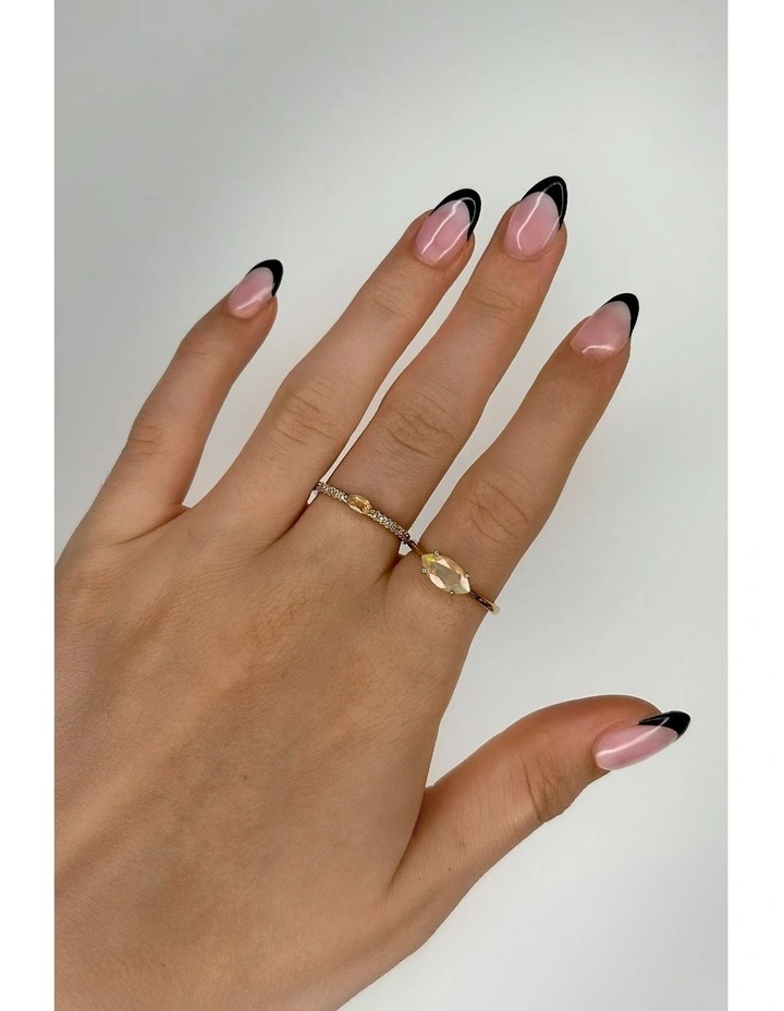 Purified Pave Ring With Opal With Diamonds in Gold image 2