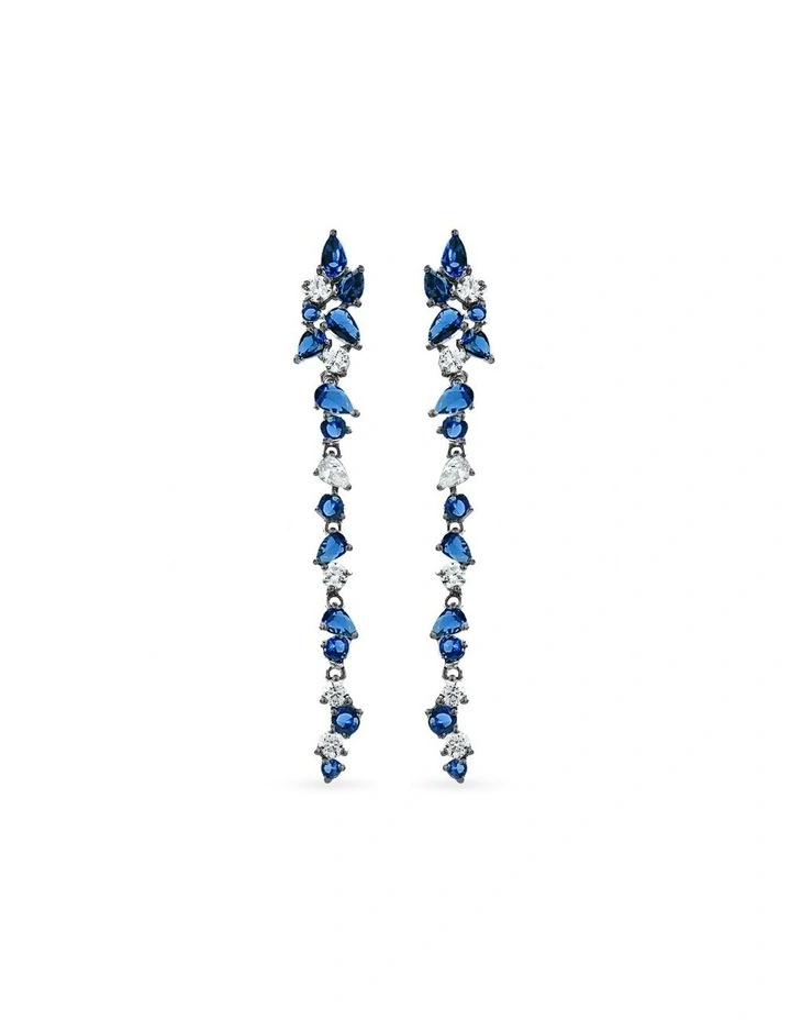 Renewed Earrings With Sapphires Diamonds in Black Rhodium image 1
