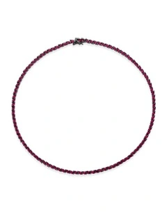 Renaissance Necklace with Rubys in Black Rhodium